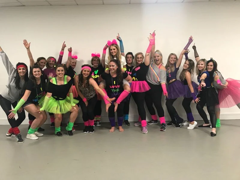 80s hen party dance class in Blackpool