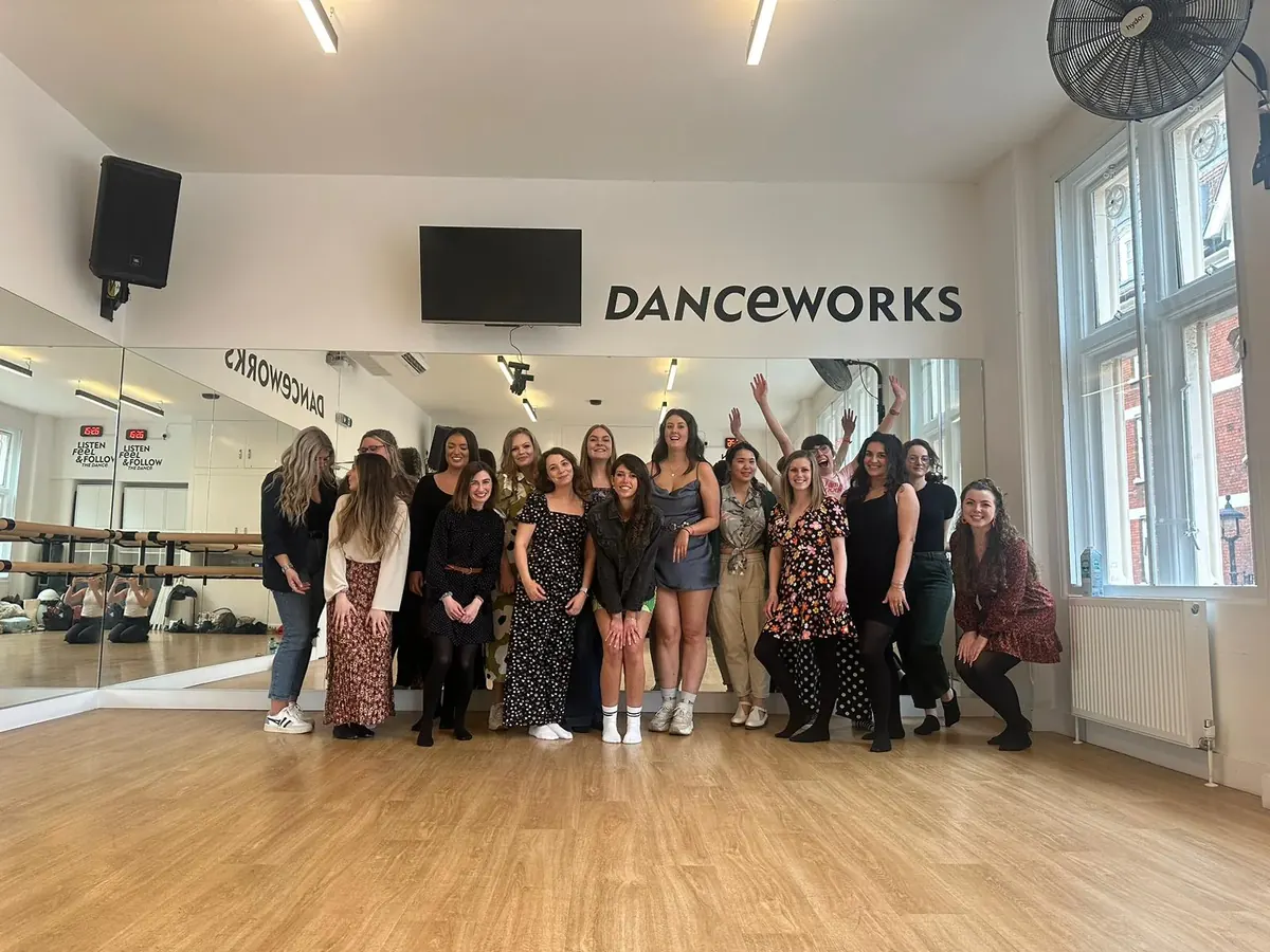 A real Blackpool hen group photographed after class